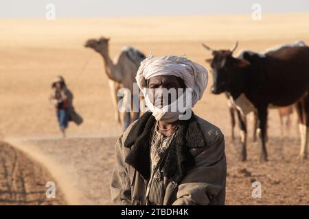 Style de vie nomade dans le désert du Tchad Banque D'Images