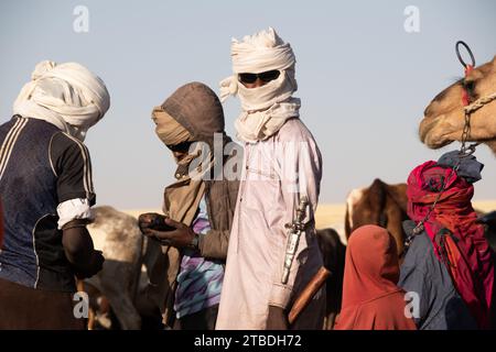 Style de vie nomade dans le désert du Tchad Banque D'Images