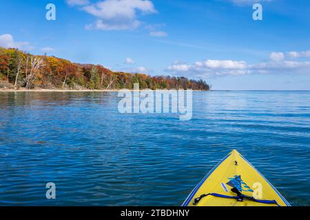 Door County Wisconsin est un paradis pour les pagayeurs et depuis que je vis ici, j'ai amplement l'occasion de sortir et de profiter de ce sport de style de vie actif Banque D'Images