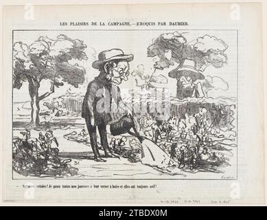 Laitue misérable... Je passe des journées entières à l'arroser et il a encore soif, de "les joies de la vie à la campagne", publié dans le Charivari, 4 octobre 1865 1936 par honore Daumier Banque D'Images