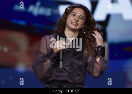 Naples, Italie. 06 décembre 2023. Ambra Sabatini athlète poaraolympique italienne Or au Grand Prix Dubai lors de la neuvième édition des Gazzetta Sports Awards, la cérémonie de remise des prix dédiée aux stars du sport, organisée par la Gazzetta dello Sport à Naples le 6 décembre 2023 à bord du MSC Fantasia. Crédit : Agence photo indépendante/Alamy Live News Banque D'Images