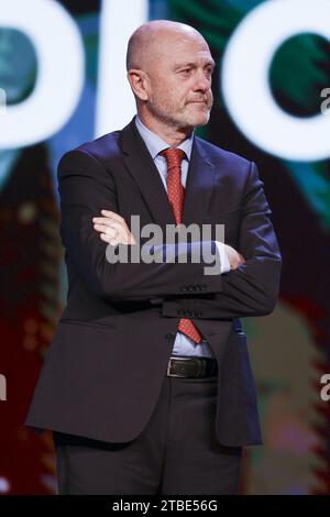 Naples, Italie. 06 décembre 2023. Angelo Binaghi est un directeur sportif italien et ancien joueur de tennis président de la Fédération italienne de tennis lors de la neuvième édition des Gazzetta Sports Awards, la cérémonie de remise des prix dédiée aux stars du sport, organisée par la Gazzetta dello Sport à Naples le 6 décembre 2023 à bord du MSC Fantasia. Crédit : Agence photo indépendante/Alamy Live News Banque D'Images