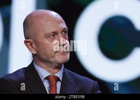 Naples, Italie. 06 décembre 2023. Angelo Binaghi est un directeur sportif italien et ancien joueur de tennis président de la Fédération italienne de tennis lors de la neuvième édition des Gazzetta Sports Awards, la cérémonie de remise des prix dédiée aux stars du sport, organisée par la Gazzetta dello Sport à Naples le 6 décembre 2023 à bord du MSC Fantasia. Crédit : Agence photo indépendante/Alamy Live News Banque D'Images