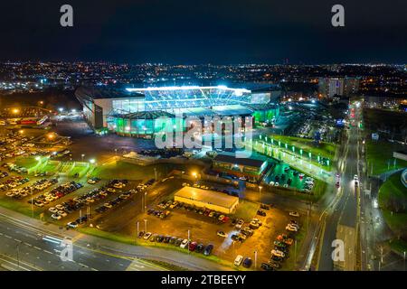 Soirée match au Celtic Park, Parkhead, Glasgow, Écosse, Royaume-Uni Banque D'Images