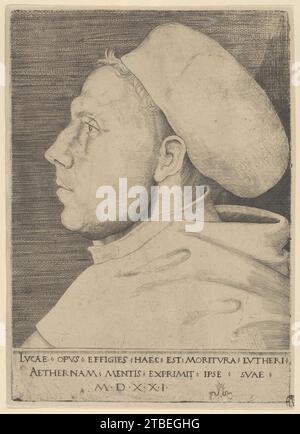 Luther en frère Augustinien, avec Cap 1930 de Lucas Cranach l'ancien Banque D'Images