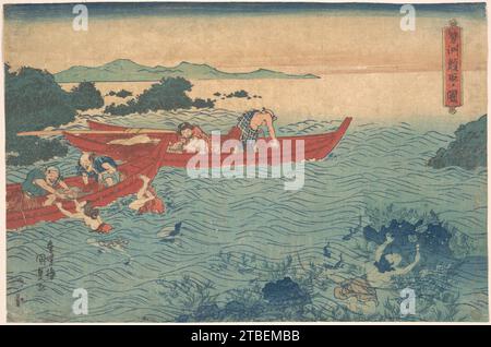 Seishu Awabi-tori no zu 1917 par Utagawa Kunisada Banque D'Images