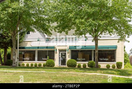 façade extérieure d'un bâtiment commercial vacant au 109 pantigo road, east hampton Banque D'Images