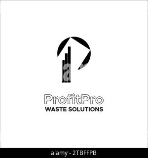 P Lettermark logo Design pour une entreprise de gestion des déchets et respectueuse de l'environnement Illustration de Vecteur