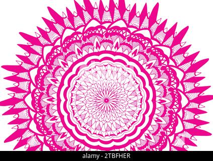 Mandala rouge et blanc sur fond blanc Illustration de Vecteur