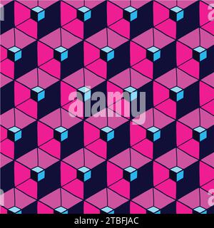 motif de fond avec un design symétrique dans les tons de lilas, violet et magenta. Le motif est géométrique et coloré, créant un visuellement Illustration de Vecteur