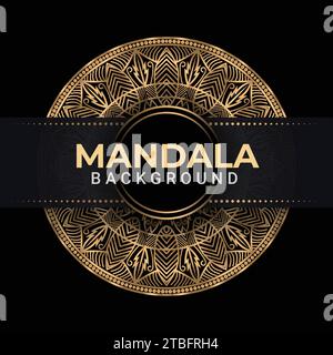 Design de fond Mandala islamique coloré de luxe ou élément de design fractal Mandala avec motif de fleurs isolé sur fond transparent Illustration de Vecteur