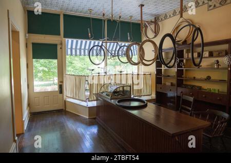 Le magasin de vélos des frères Wright au Carillon Historical Park, Museum à Dayton, Ohio, Amérique Banque D'Images