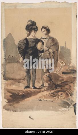 Hameau et Horatio dans le cimetière 1975 par Eugène Delacroix Banque D'Images