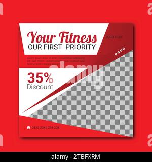 Gym fitness et sport social media post et design de vecteur de promotion de bannière d'histoire Illustration de Vecteur