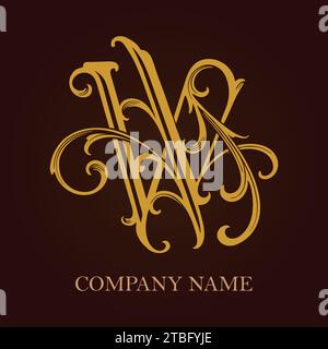 Lettre de luxe florale W Flourish monogramme logo illustrations vectorielles pour votre logo de travail, t-shirt de marchandises, autocollants et dessins d'étiquettes, affiche. Illustration de Vecteur