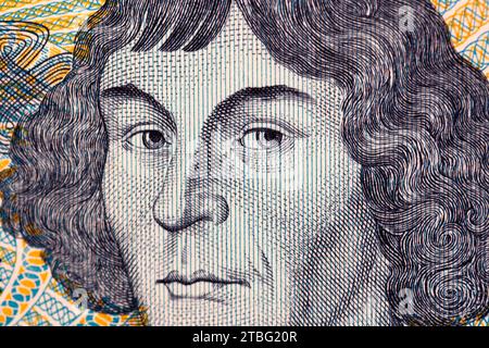 Nicolaus Copernic un portrait en gros plan de la vieille monnaie polonaise - Zloty Banque D'Images