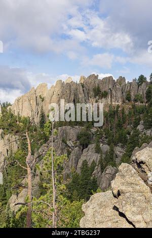 Le paysage accidenté autour de la Needles Highway dans le parc national de Custer, Dakota du Sud Banque D'Images