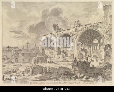 La basilique de Constantin (Veduta degli avanzi della casa aurea di Nerone, detti volgarmante il Tempio della Pace), de 'Vedute di Roma' 1937 par Giovanni Battista Piranesi Banque D'Images