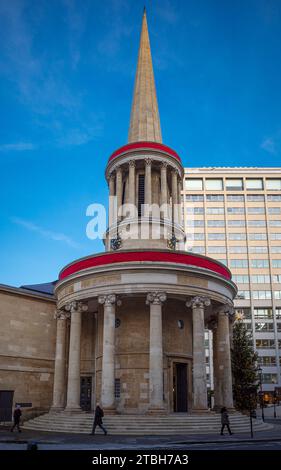 All Souls Church London - All Souls Church, Langham place. Marylebone, Londres. Conçu dans le style Régence par l'architecte John Nash & consacré en 1824. Banque D'Images