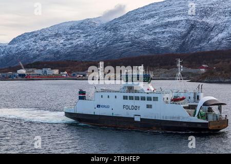 Norled Foldoy RO-RO/Passenger Ship traversée en ferry à Sandnessjoen, Norvège, Scandinavie, Europe en octobre Banque D'Images