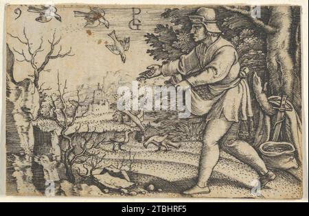 La parabole du Sower, tirée de 'l'histoire du Christ' 1986 par Georg Pencz Banque D'Images