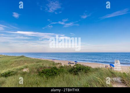 Vue aérienne basse de la plage de Kirk à montauk Banque D'Images