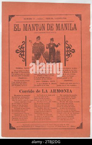 Broadsheet avec des chansons pour une danse à deux pas, un couple dansant 1946 par Antonio Vanegas Arroyo Banque D'Images