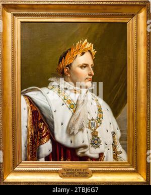 Portrait de Napoléon Ier en costume de couronnement par Girodet de Roussy-Trioson Anne-Louis (1767-1824 au Musée National de la Maison Bonaparte. Musée A. Banque D'Images