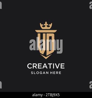 Monogramme VD avec style médiéval, luxe et idées de conception initiale élégante de logo Illustration de Vecteur