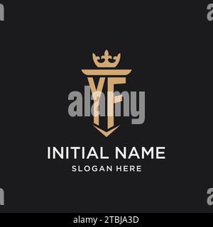 Monogramme YF avec style médiéval, luxe et idées de conception initiale élégante de logo Illustration de Vecteur