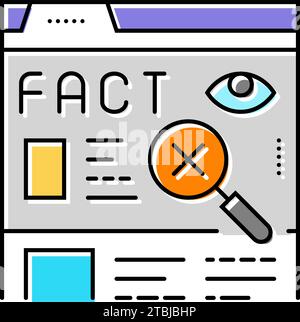 illustration vectorielle de l'icône de couleur du support d'informations de contrôle des faits Illustration de Vecteur