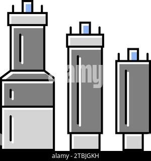 illustration vectorielle d'icône couleur d'énergie nucléaire du détecteur à scintillation Illustration de Vecteur