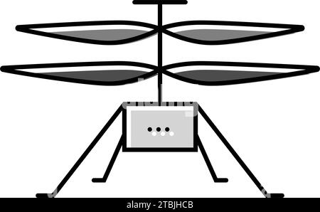 illustration vectorielle d'icône de couleur d'hélicoptère mars Illustration de Vecteur