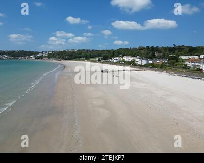 St. Aubin's Bay Jersey Channel Islands drone, aérien Banque D'Images