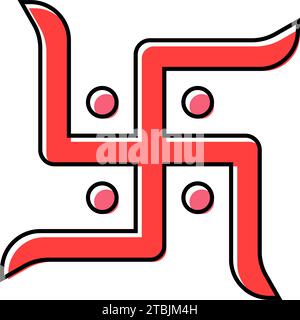 illustration vectorielle d'icône de couleur swastika hindouism Illustration de Vecteur