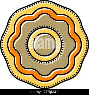 illustration vectorielle d'icône de couleur puja thali Illustration de Vecteur