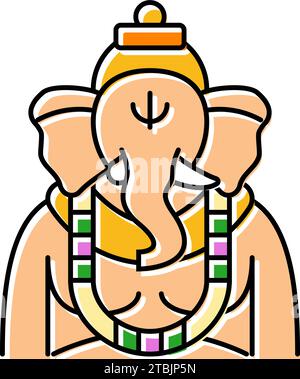 illustration vectorielle d'icône de couleur indienne ganesha god Illustration de Vecteur