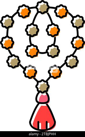 illustration vectorielle d'icône de couleur de perles rudraksha Illustration de Vecteur