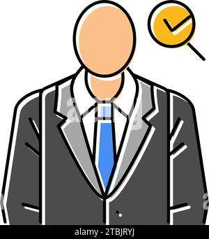 dress code etiquette interview job color icon vector illustration Stock Vector