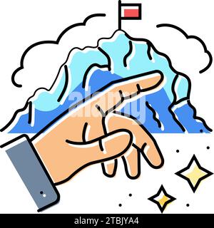 challenge yourself succes color icon vector illustration Illustration de Vecteur