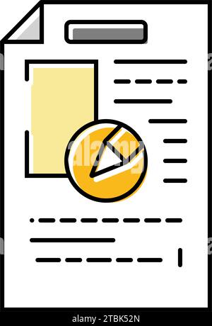 modification de l'illustration vectorielle de l'icône couleur du rédacteur technique de contenu Illustration de Vecteur