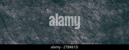 Fond de papier fait main froissé gris foncé texturé. Bannière noire et blanche horizontale, fond pour la conception Banque D'Images