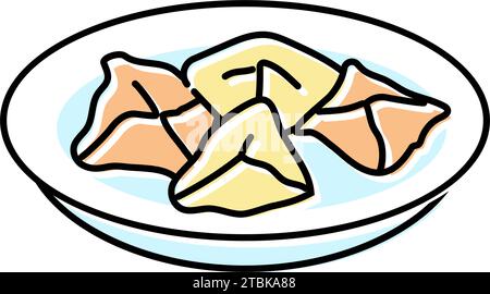 illustration vectorielle d'icône de couleur de cuisine turque manti dumplings Illustration de Vecteur