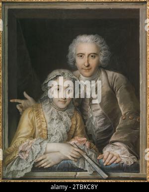 Portrait de Philippe Coypel et de son épouse Marie-Catherine Botet, 1742. Banque D'Images