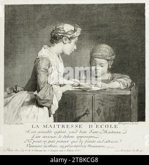 Maîtresse d'école, c. 1740. Banque D'Images