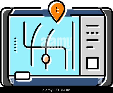 illustration vectorielle d'icône de livraison autonome de navigation gps Illustration de Vecteur