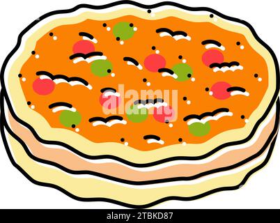 lahmacun tur turc cuisinekish illustration vectorielle d'icône de couleur Illustration de Vecteur