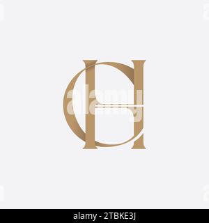 Lettres alphabétiques monogramme icône logo GH ou HG. Illustration vectorielle Illustration de Vecteur