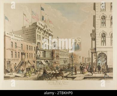 Randolph Street, Chicago, From Clark to State Streets in the Year 1865, publié en 1926-28 (1865 représentés). Banque D'Images