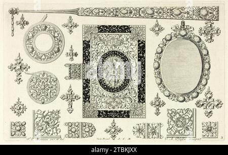 Designs pour bijoux, avant 1697. Banque D'Images